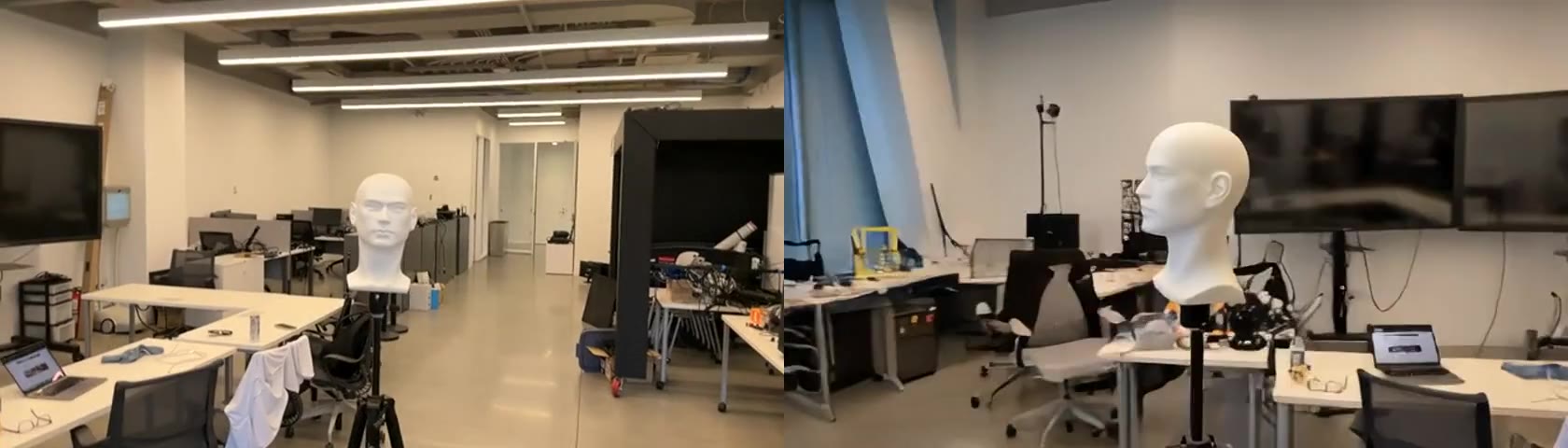 Mannequin: recorded input on the left, Vista4D camera move on the right